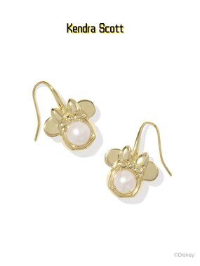 Disney | Kendra Scott Gold Minnie Mouse Drop Earrings in Black Drusy